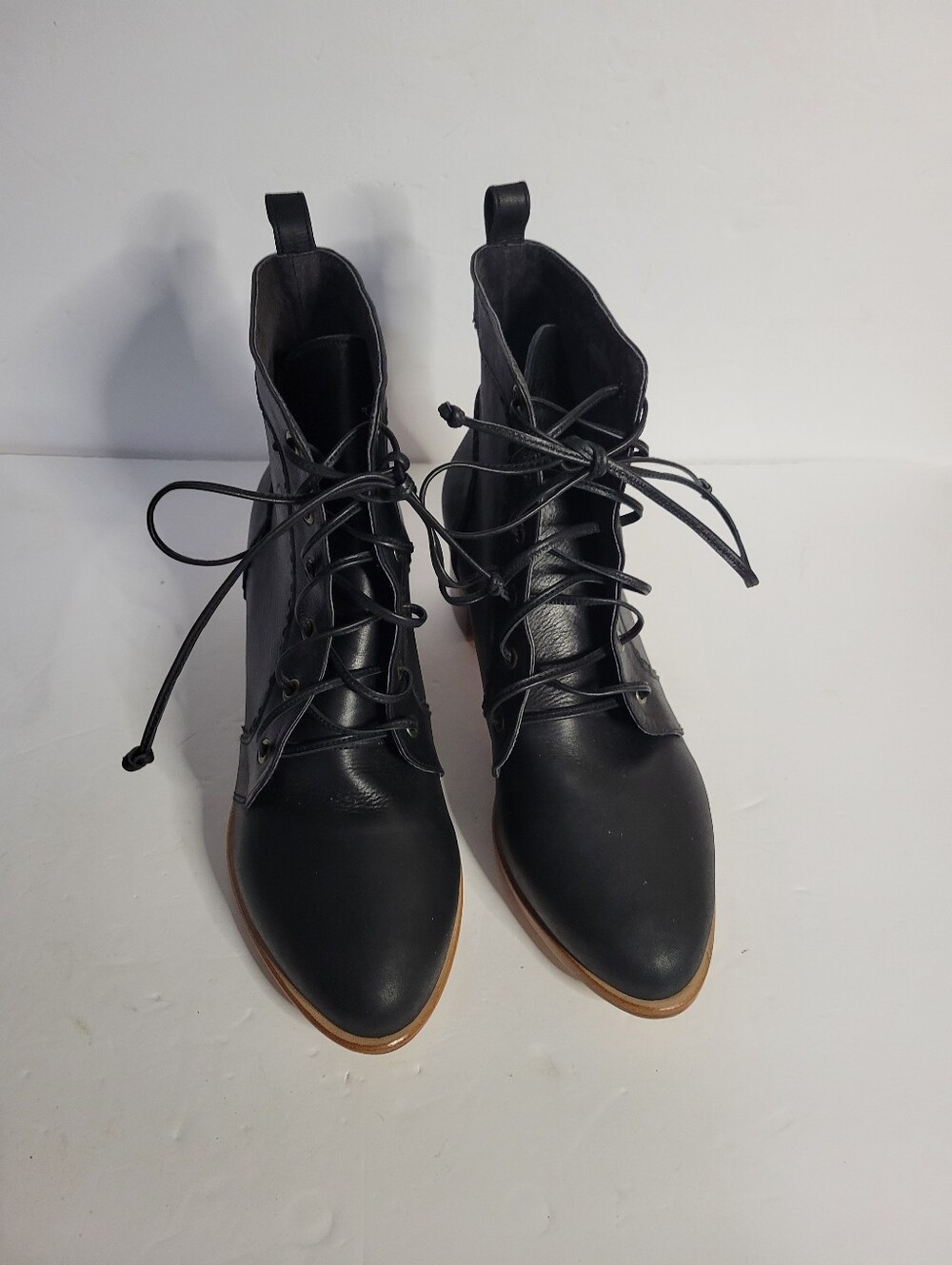 Bali Elf Passage Lace-Up Lethet Boots Black Womens 10 Handmade NEW